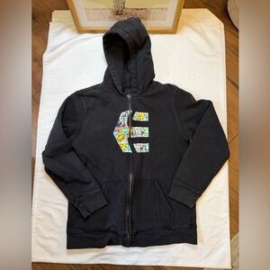 Boys Etnies size XL black zip up jacket